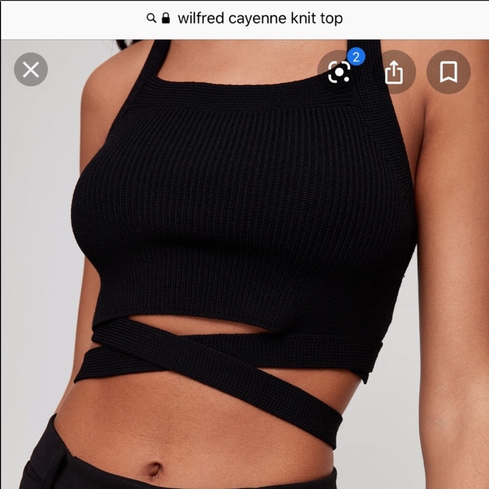 Aritzia Wilfred cayenne knit top